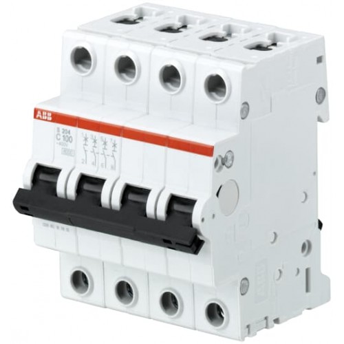 ABB S204-C100 (4X100A - 6kA - C Tipi Anahtarlı Otomatik Sigorta)