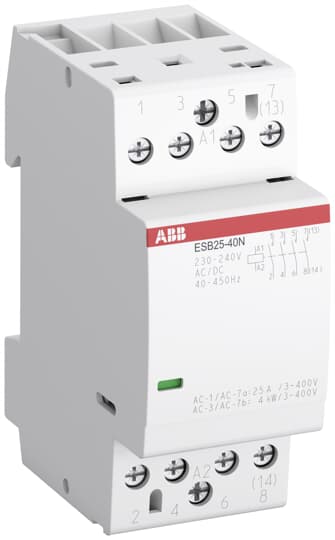 ABB ESB25-40N (Tesisat Kontaktörü 230AC/DC,25A(AC1),4N/A)