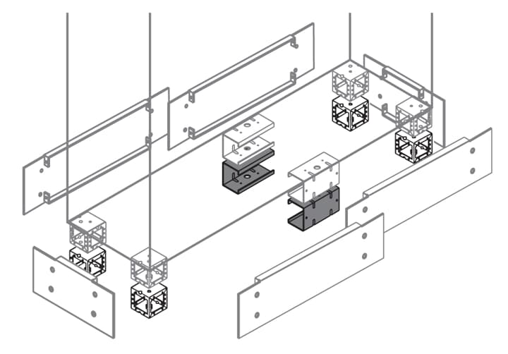 ABB Baza Orta Parça (2'li set) (IS2 - Dikili Tip Modüler Pano İçin (IP65))