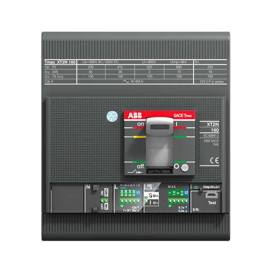 ABB XT2S 160, Ekip LS/I, In=160A, 4p (4X160A 50kA Elektronik Korumalı Termik Manyetik Şalter )