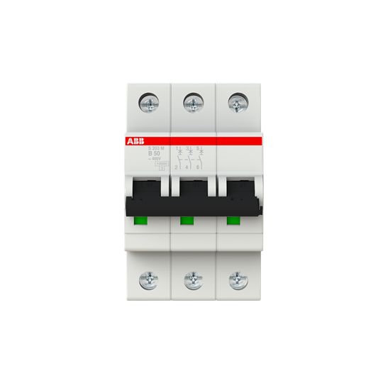 ABB S203M-B50 (3X50A - 10kA - B Tipi Anahtarlı Otomatik Sigorta)